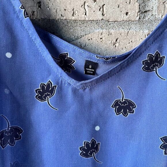 CAbi Crossover Blouse Vivid Violet Floral Print Draped Front Sheer Top Size S - Picture 11 of 14